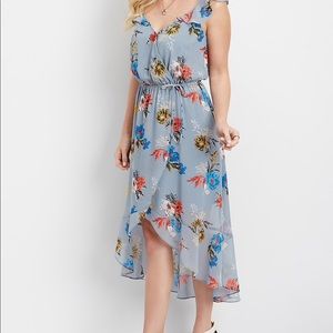 Flutter sleeve floral maxi dress